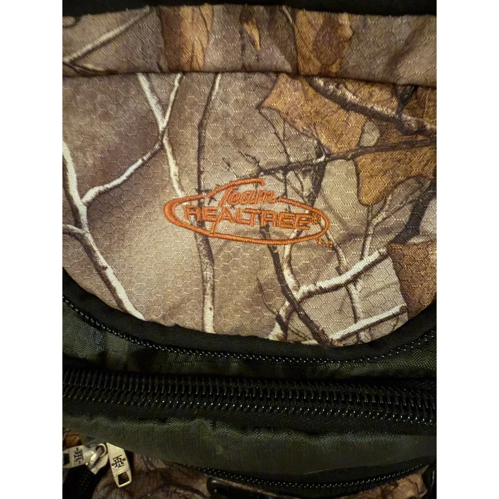 RealTree Camouflage Backpack Outdoor‎ Hiking Hunting Travel Bag Orange Lining